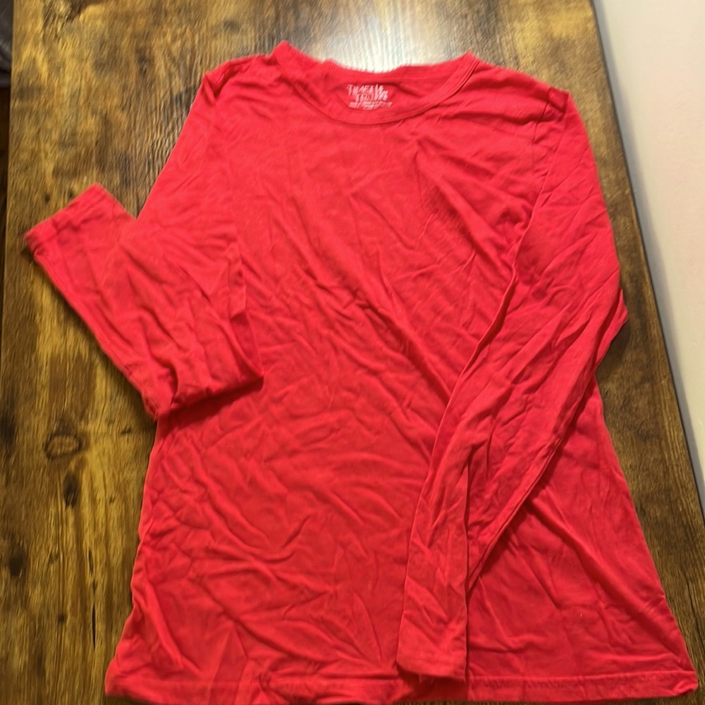 Red long sleeve crew
